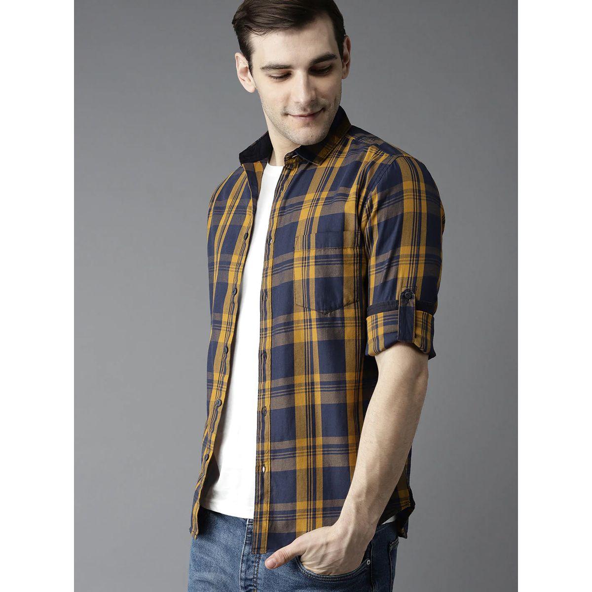 Dennis Lingo X Styli  Plaid Checked Slim Fit Shirt with Long Sleeves-men-clothing-shirts-image-1