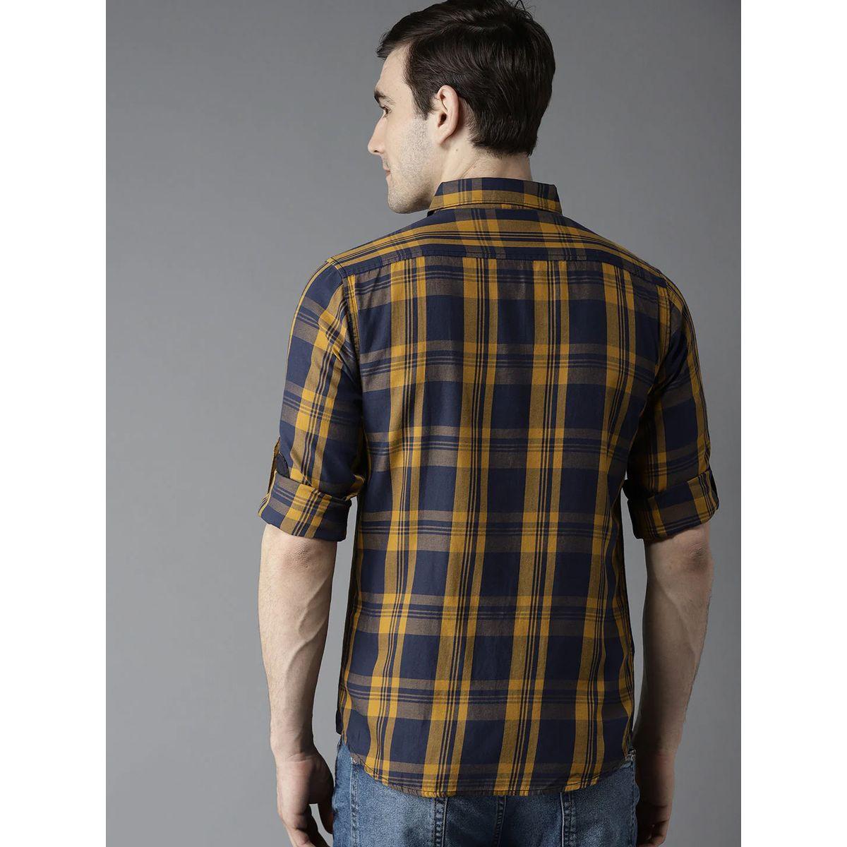 Dennis Lingo X Styli  Plaid Checked Slim Fit Shirt with Long Sleeves-men-clothing-shirts-image-3