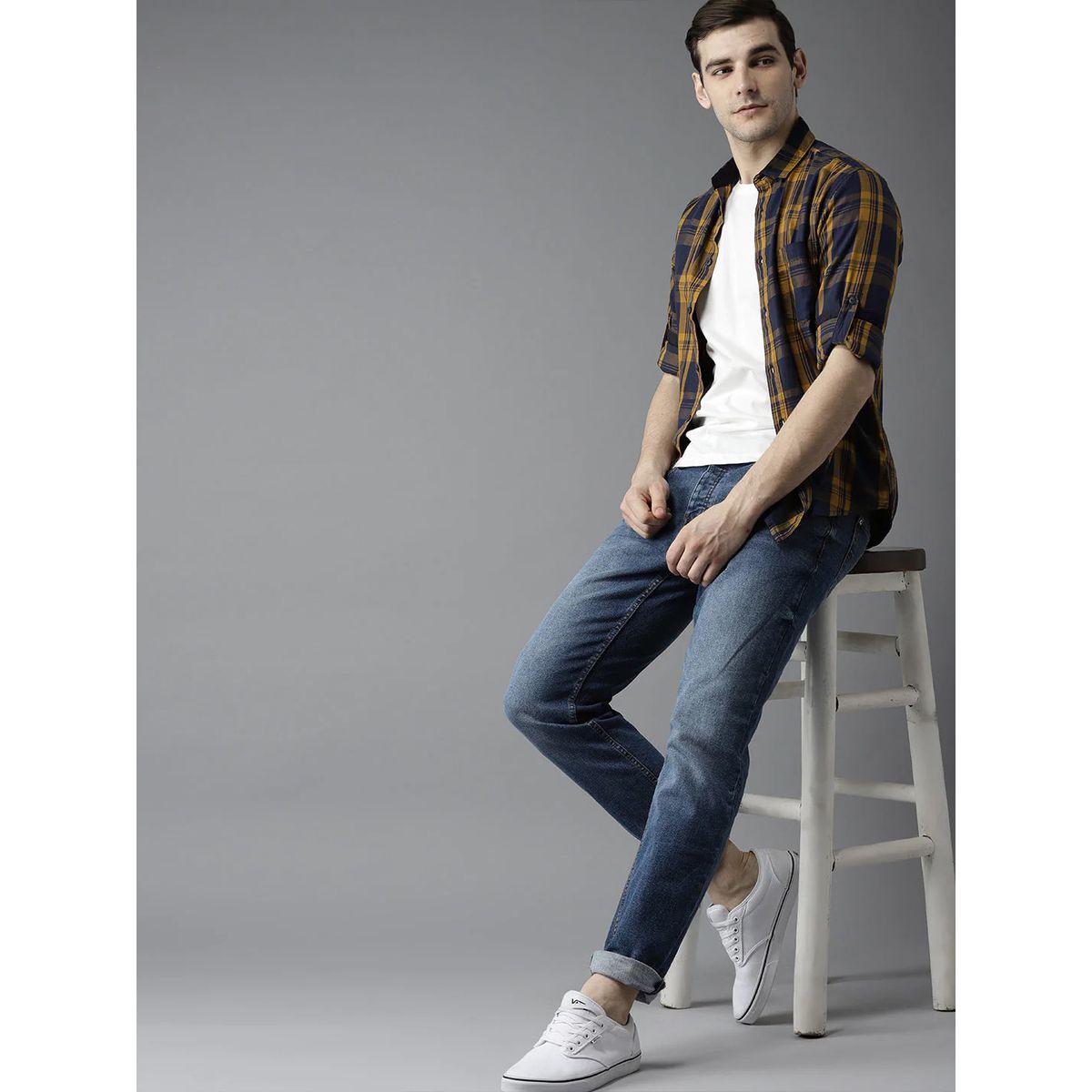 Dennis Lingo X Styli  Plaid Checked Slim Fit Shirt with Long Sleeves-men-clothing-shirts-image-4