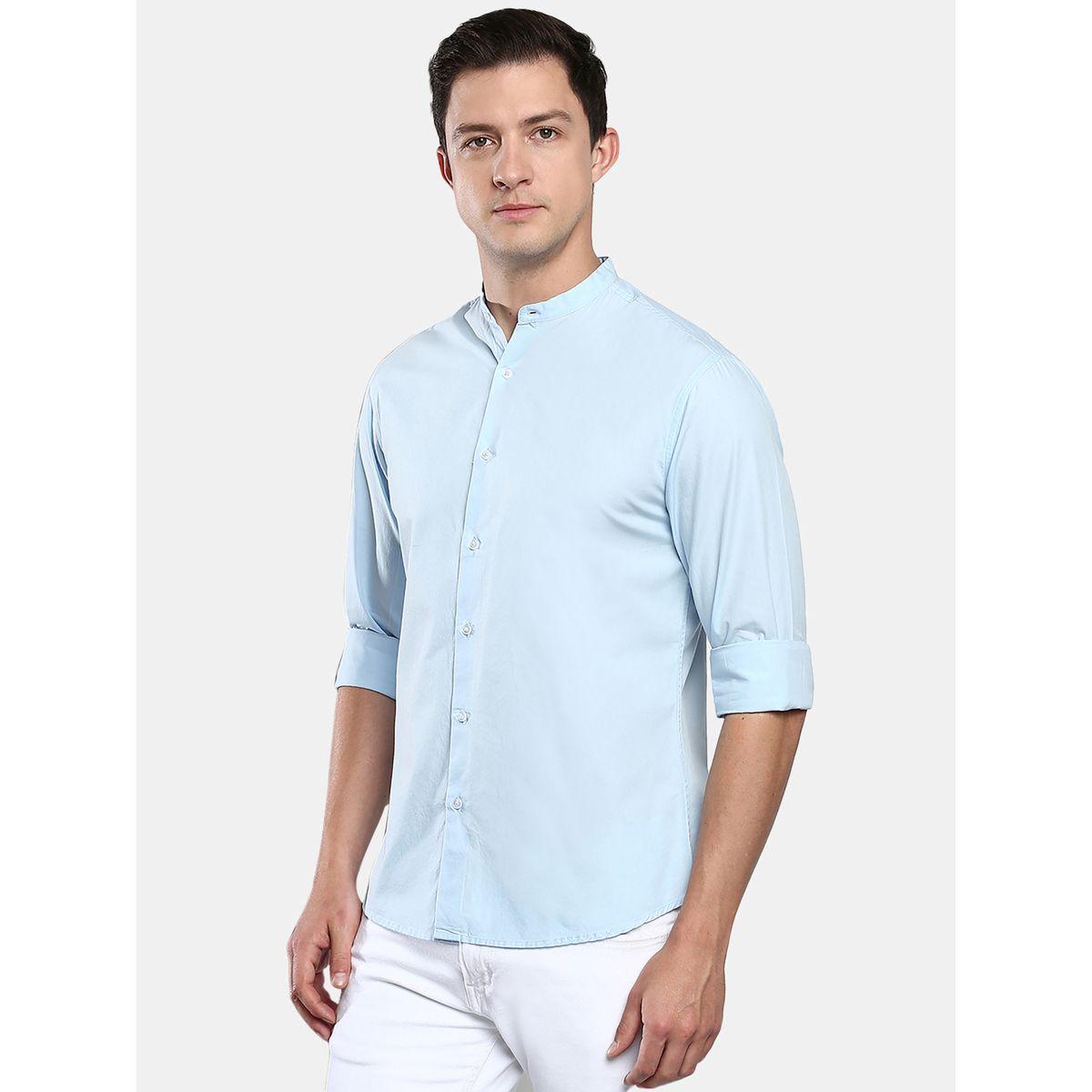 Dennis Lingo X Styli  Mandarin Collar Slim Fit Shirt with Long Sleeves-men-clothing-shirts-image-1