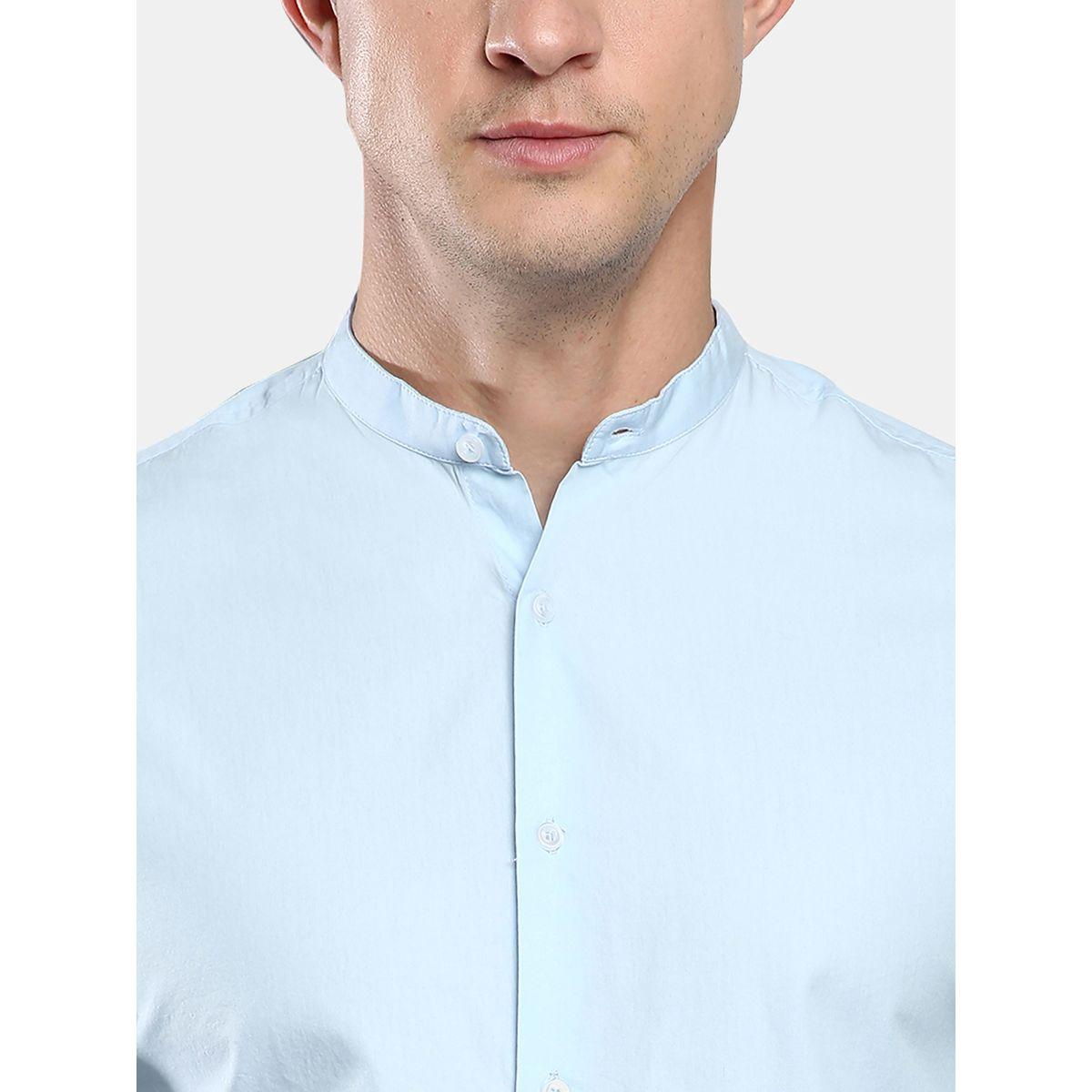 Dennis Lingo X Styli  Mandarin Collar Slim Fit Shirt with Long Sleeves-men-clothing-shirts-image-2