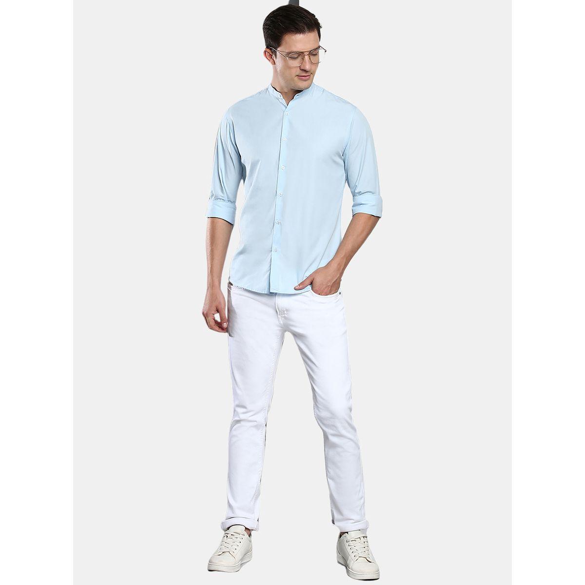 Dennis Lingo X Styli  Mandarin Collar Slim Fit Shirt with Long Sleeves-men-clothing-shirts-image-4