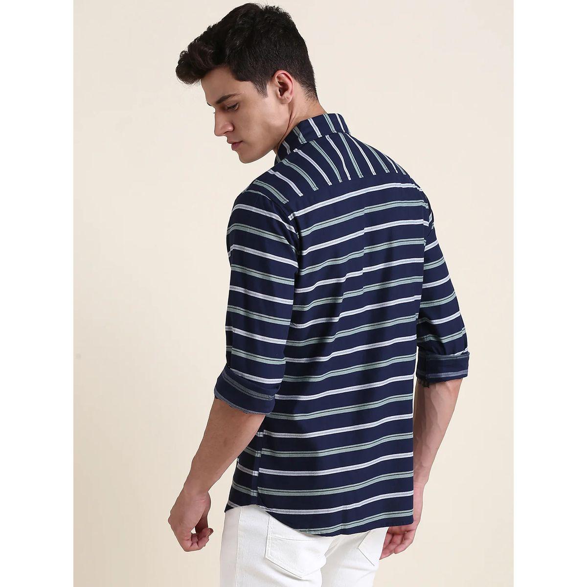 Dennis Lingo Striped Slim Fit Shirt with Long Sleeves-men-clothing-shirts-image-2