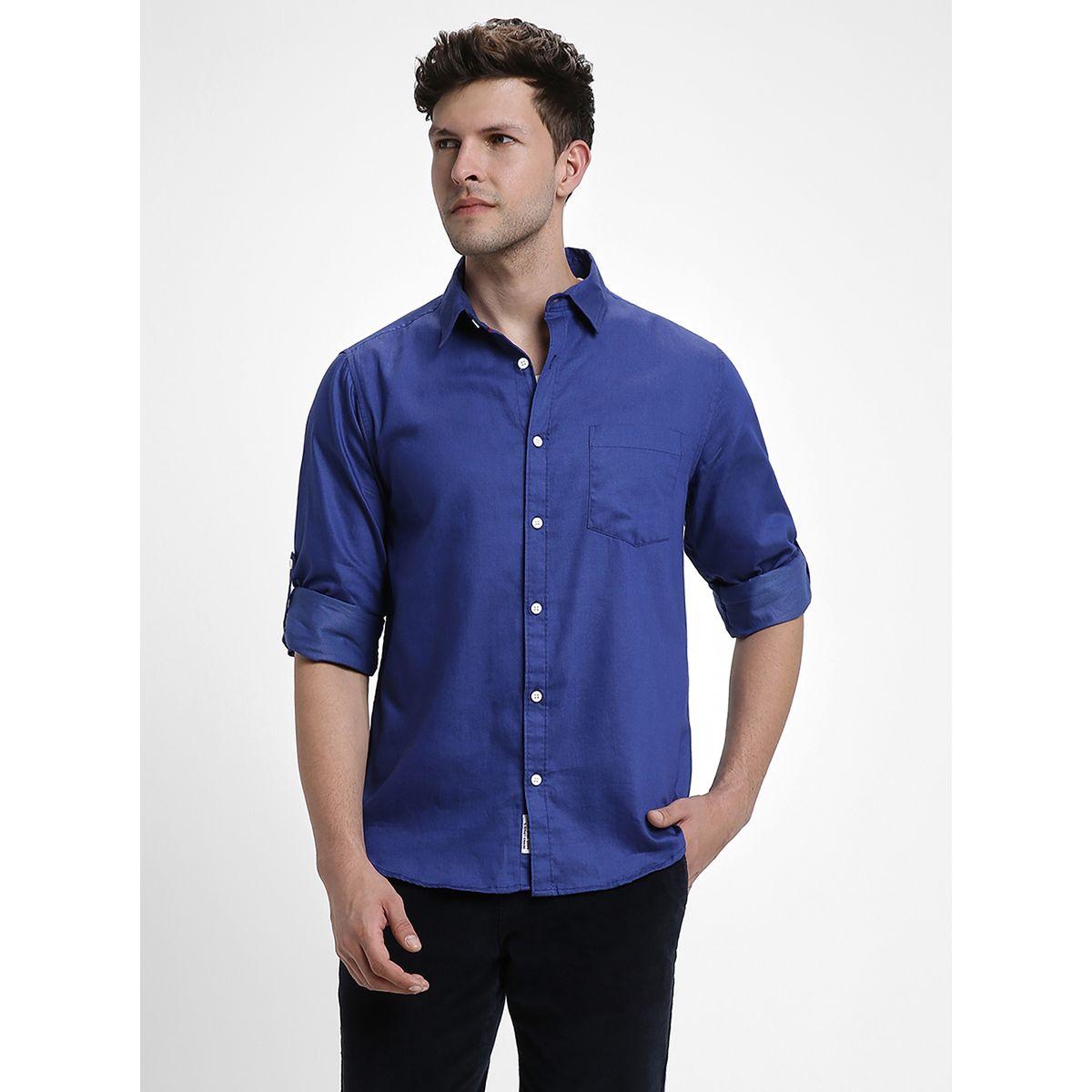 قميص بقصة سليم فت وجيب على الصدر-men-clothing-shirts-image-1