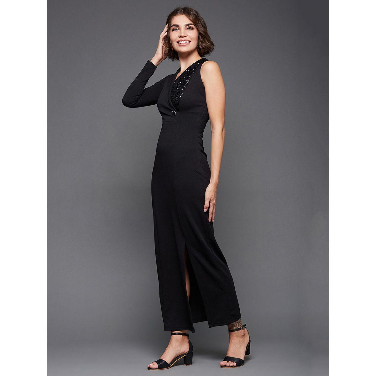 Miss Chase X Styli  Sequin Detail One Sleeves Side Slit Maxi Dress-women-clothing-dresses-image-3