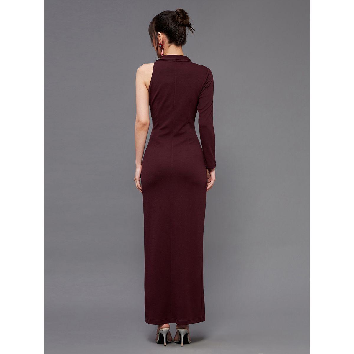 فستان طويل بكتف واحد وشق جانبي مع ترتر ميس تشيس × ستايلي-women-clothing-dresses-image-3