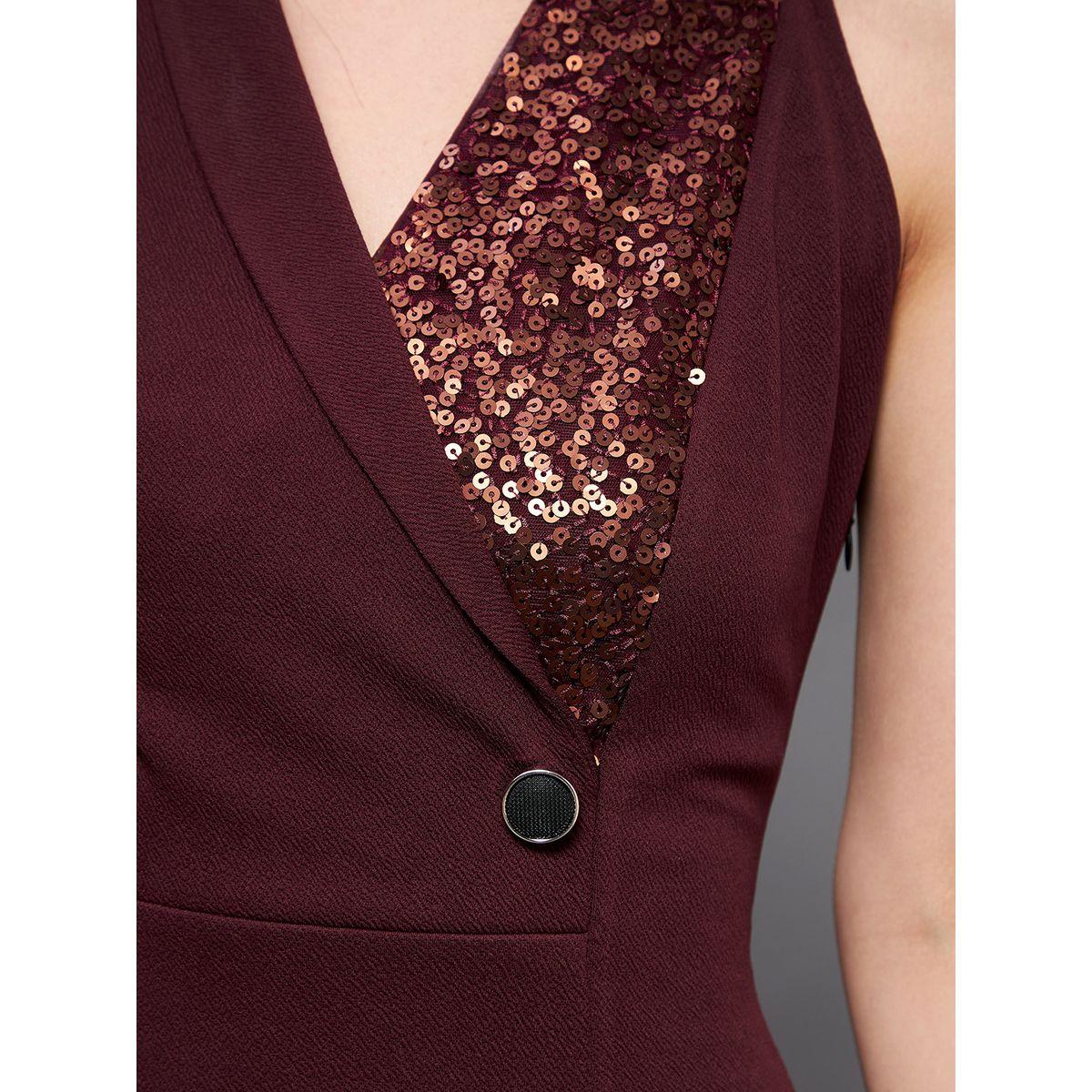 فستان طويل بكتف واحد وشق جانبي مع ترتر ميس تشيس × ستايلي-women-clothing-dresses-image-4