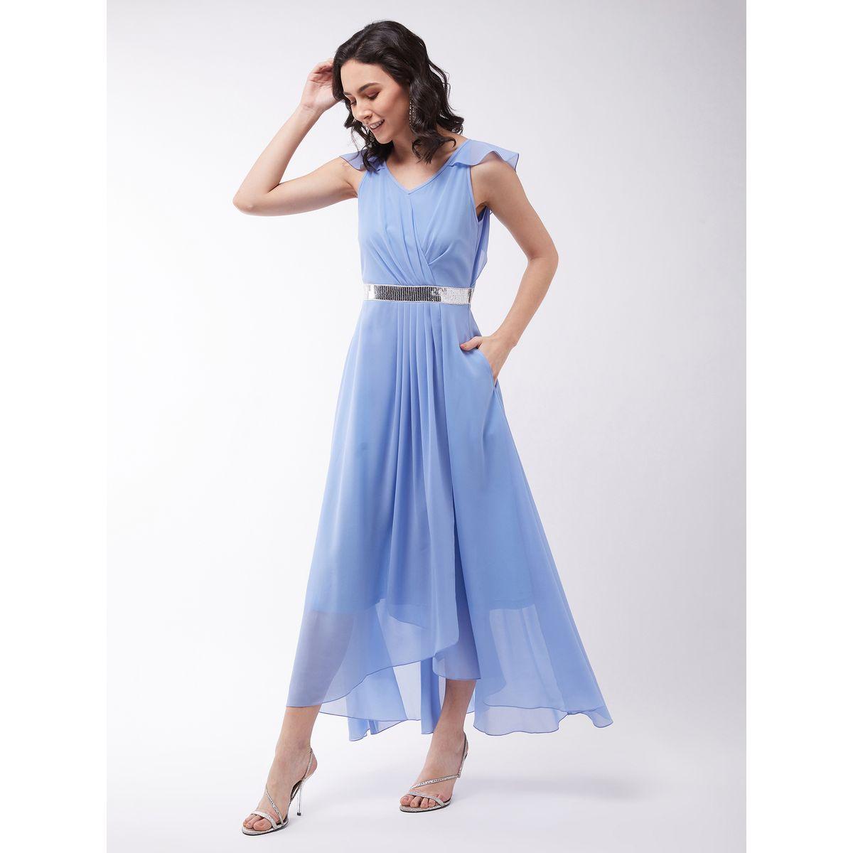 فستان طويل بخصر منمق وتفاصيل كشكش ميس تشيس × ستايلي-women-clothing-dresses-image-2