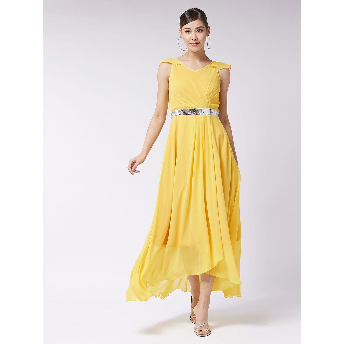 فستان طويل بحافة واسعة وكشكش ميس تشيس × ستايلي-women-clothing-dresses-image-1