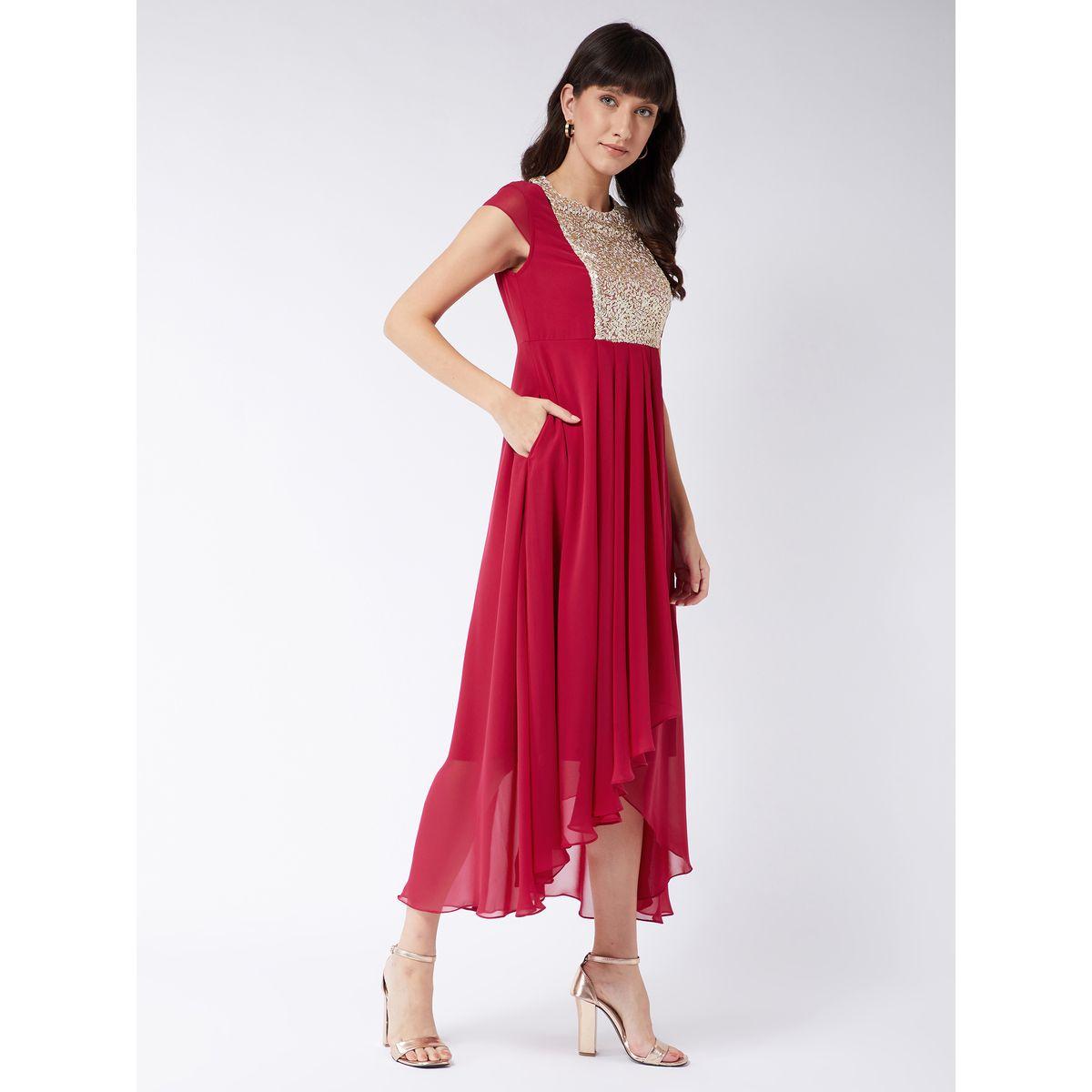 فستان ميدي بكسرات وياقة منمقة ميس تشيس × ستايلي-women-clothing-dresses-image-2