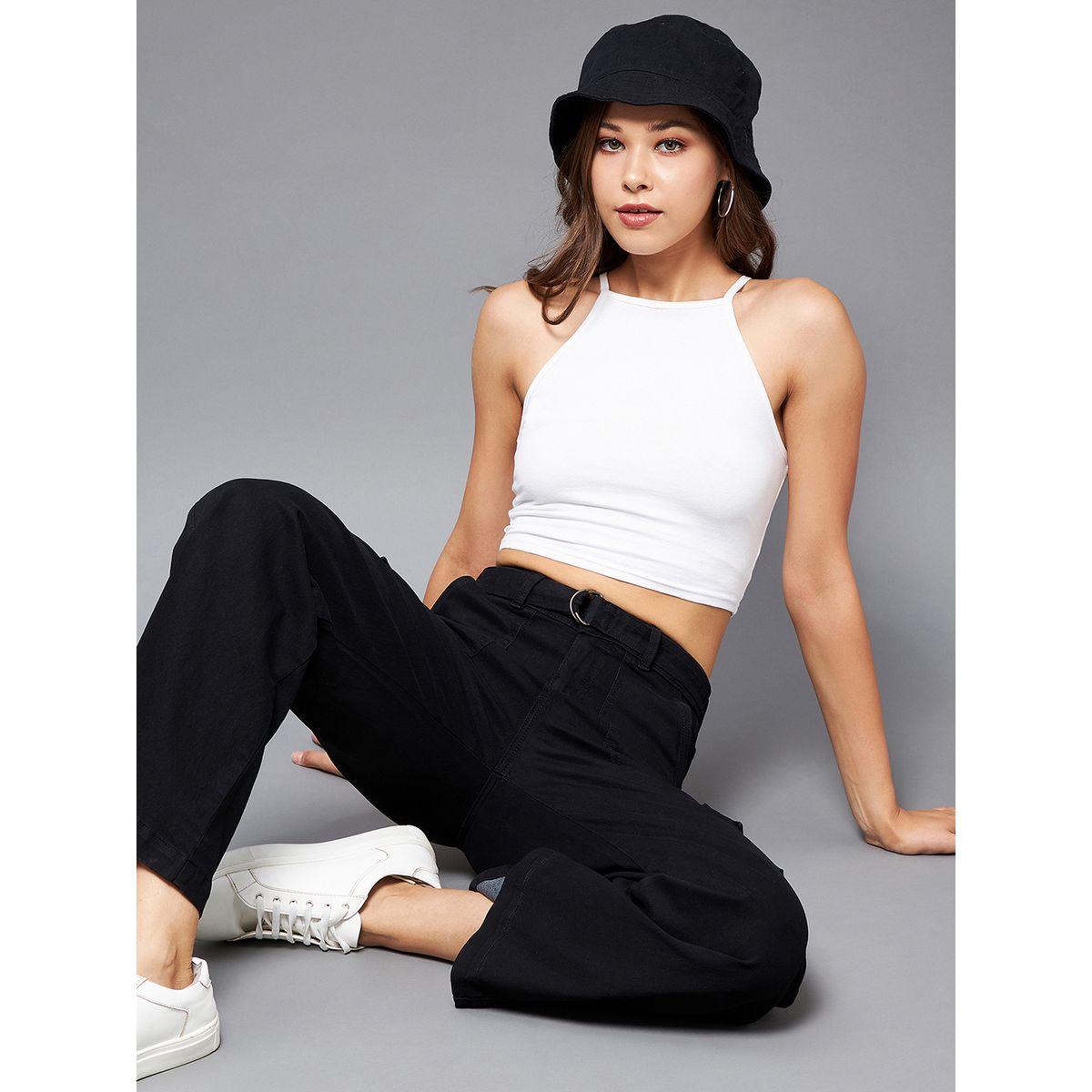 Miss Chase X Styli  High Rise Pocket Detail Wide Leg Pants-women-clothing-bottoms-jeans-image-5