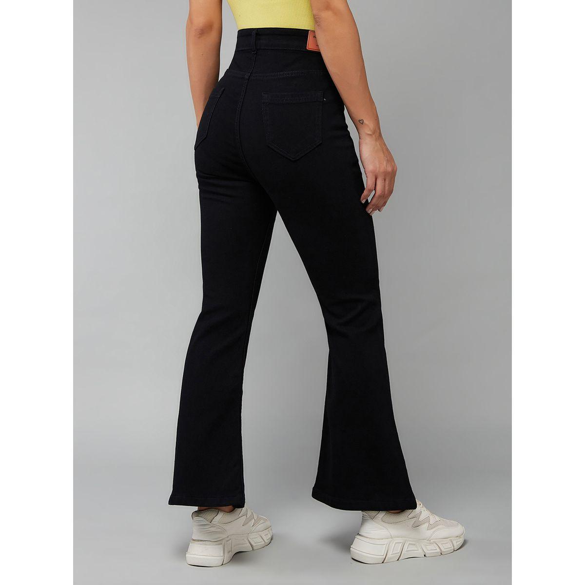 Miss Chase X Styli  Solid High Rise Front Slit Bootcut Jeans-women-clothing-bottoms-jeans-image-4