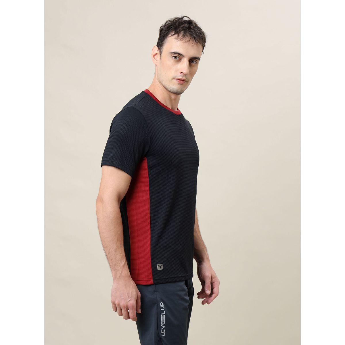 Technosport Panelled Slim Fit T-Shirt with Short Sleeves-men-clothing-sportswearandactivewear-tshirtsandpolos-image-2