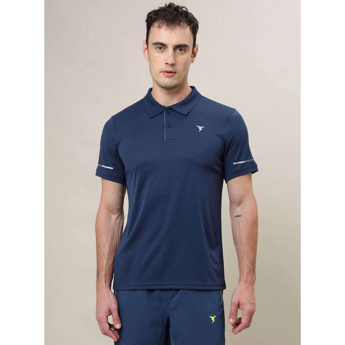 تيشيرت سادة بياقة بولو واكمام قصيرة-men-clothing-sportswearandactivewear-tshirtsandpolos-image-1