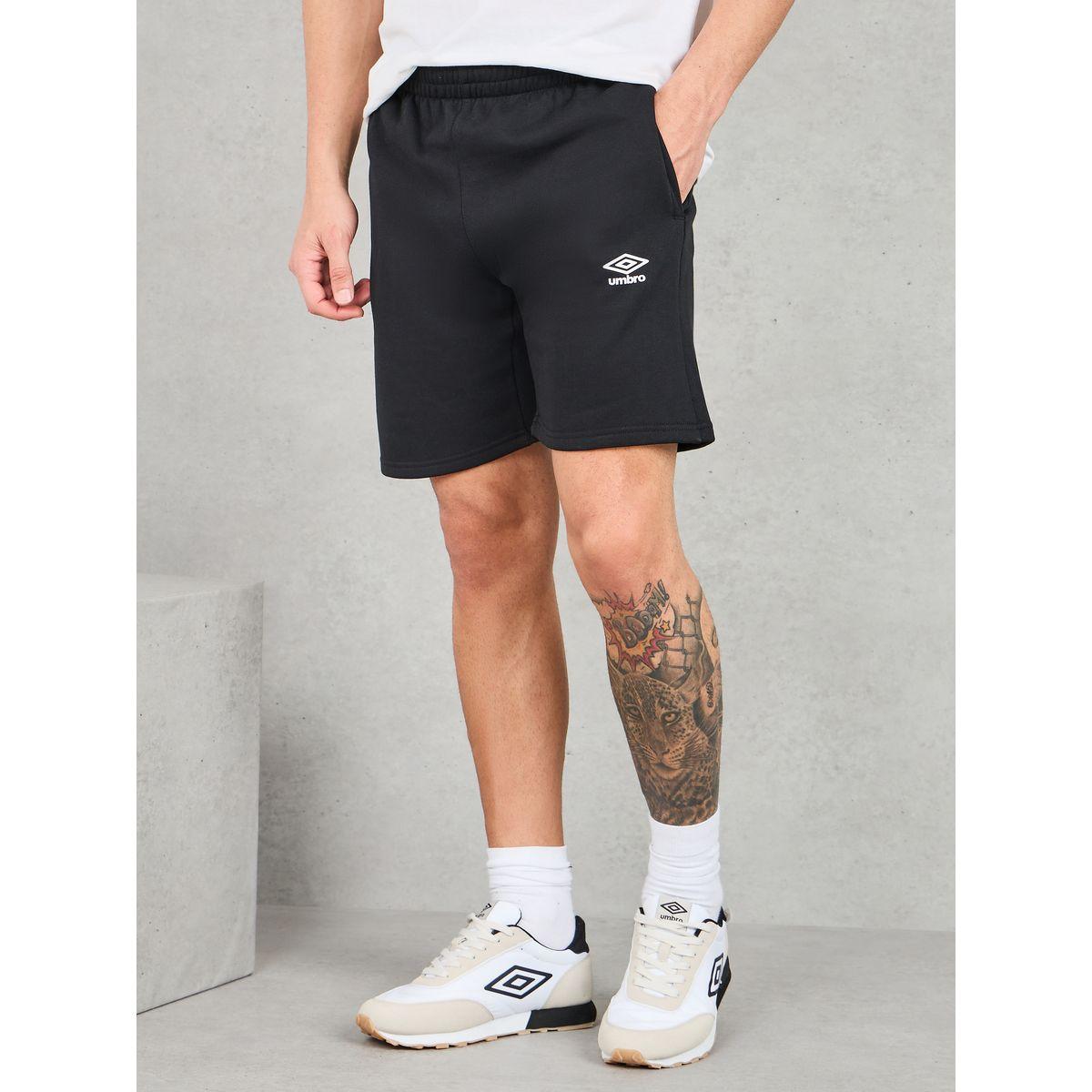 شورت فليس مطبع بشعار الماركة-men-clothing-sportswearandactivewear-bottoms-image-1