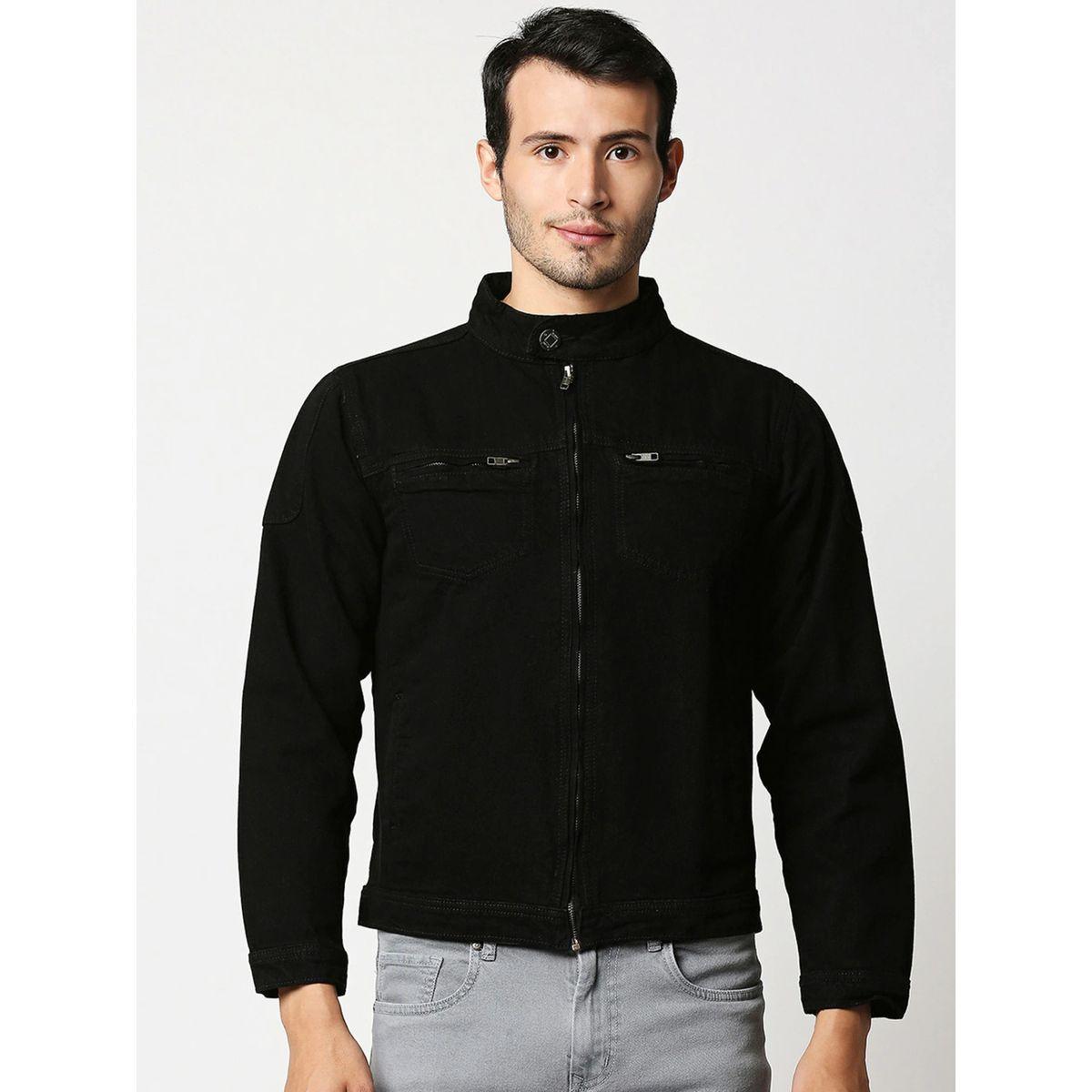 High Star X Styli  High Neck Denim Jacket with Zip Closure-men-clothing-jacketsandblazers-jackets-image-1