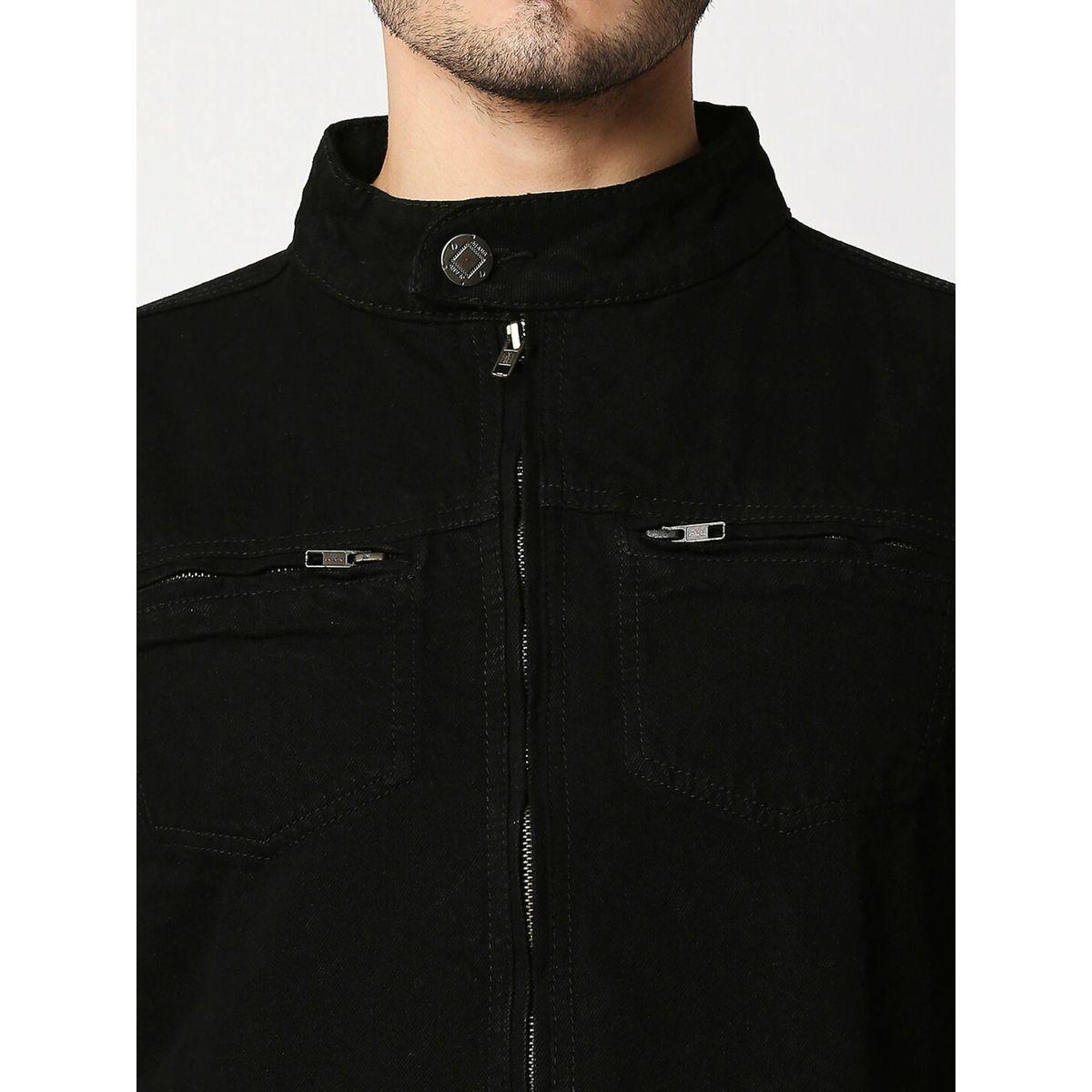 High Star X Styli  High Neck Denim Jacket with Zip Closure-men-clothing-jacketsandblazers-jackets-image-2