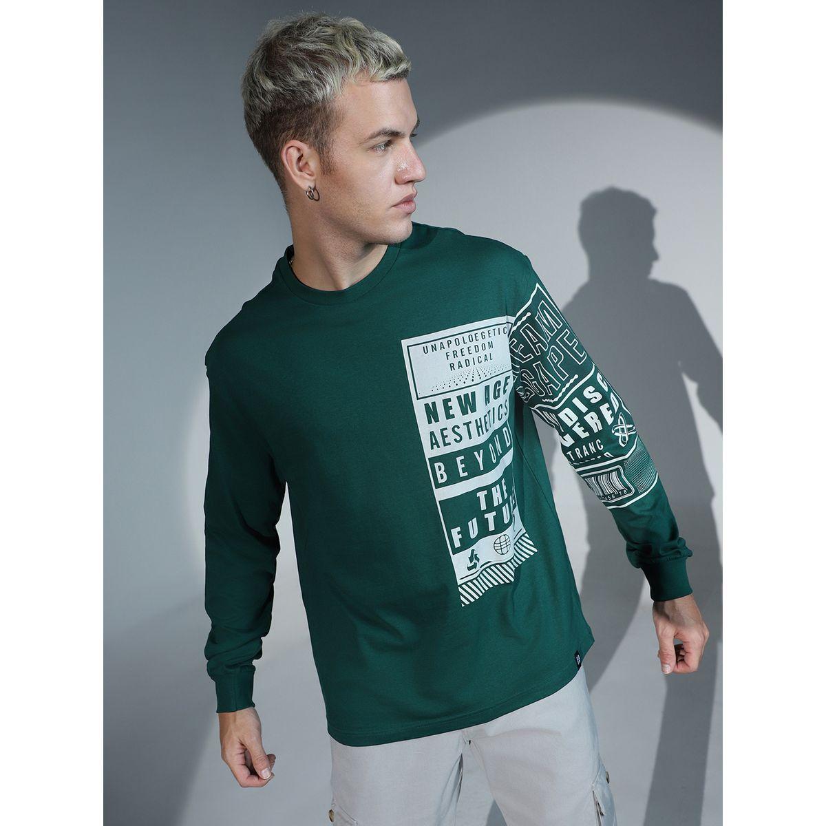 Hubberholme Relaxed Fit Typography Print T-Shirt with Long Sleeves-men-clothing-tshirtsandpolos-tshirts-image-1