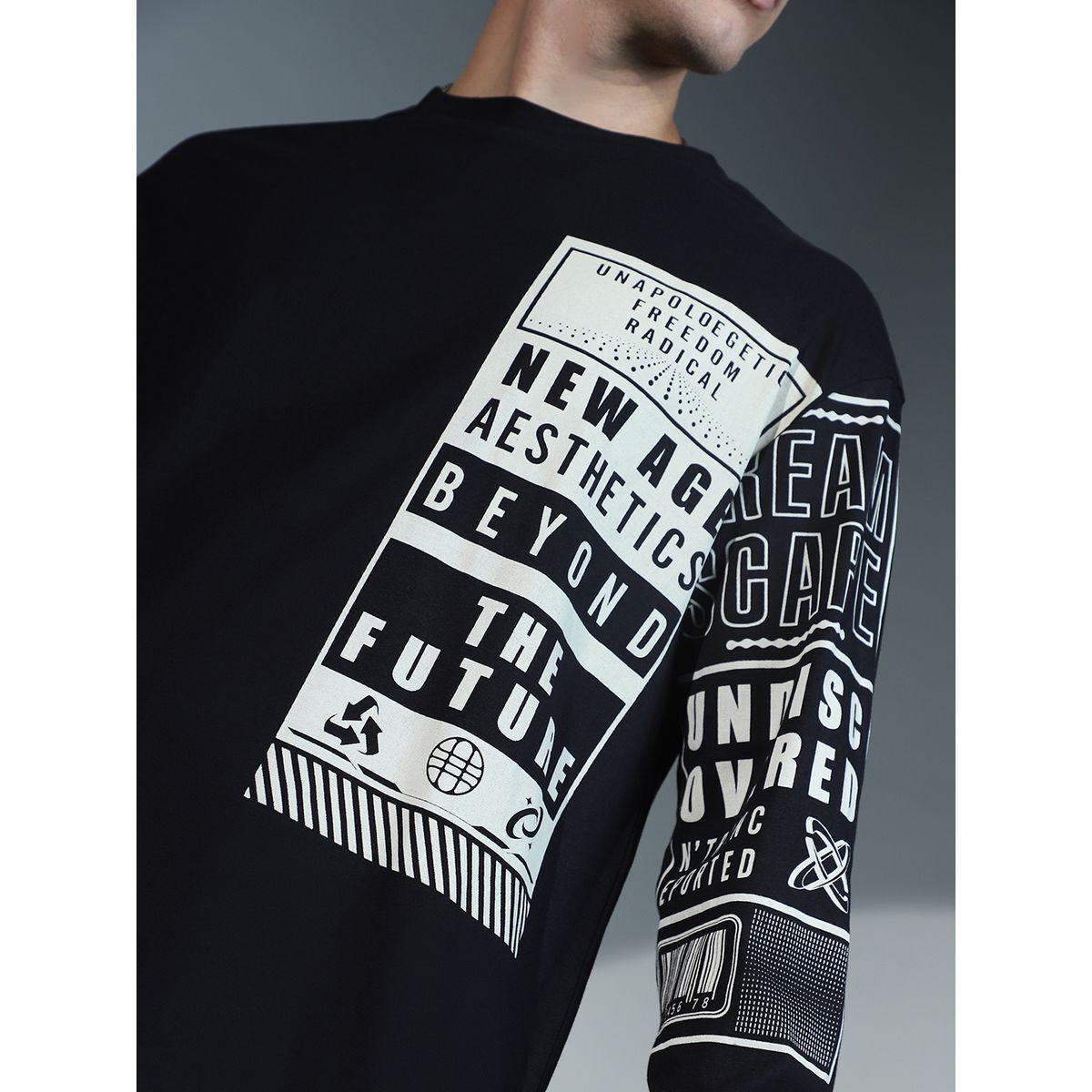 Hubberholme Relaxed Fit Typography Print T-Shirt with Long Sleeves-men-clothing-tshirtsandpolos-tshirts-image-2