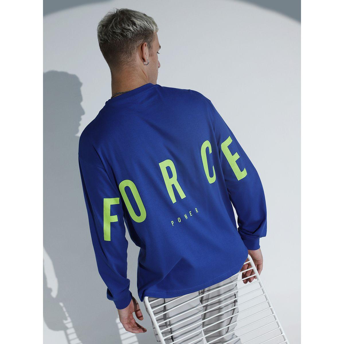 Hubberholme Relaxed Fit Back & Front Force Print T-Shirt with Long Sleeves-men-clothing-tshirtsandpolos-tshirts-image-1