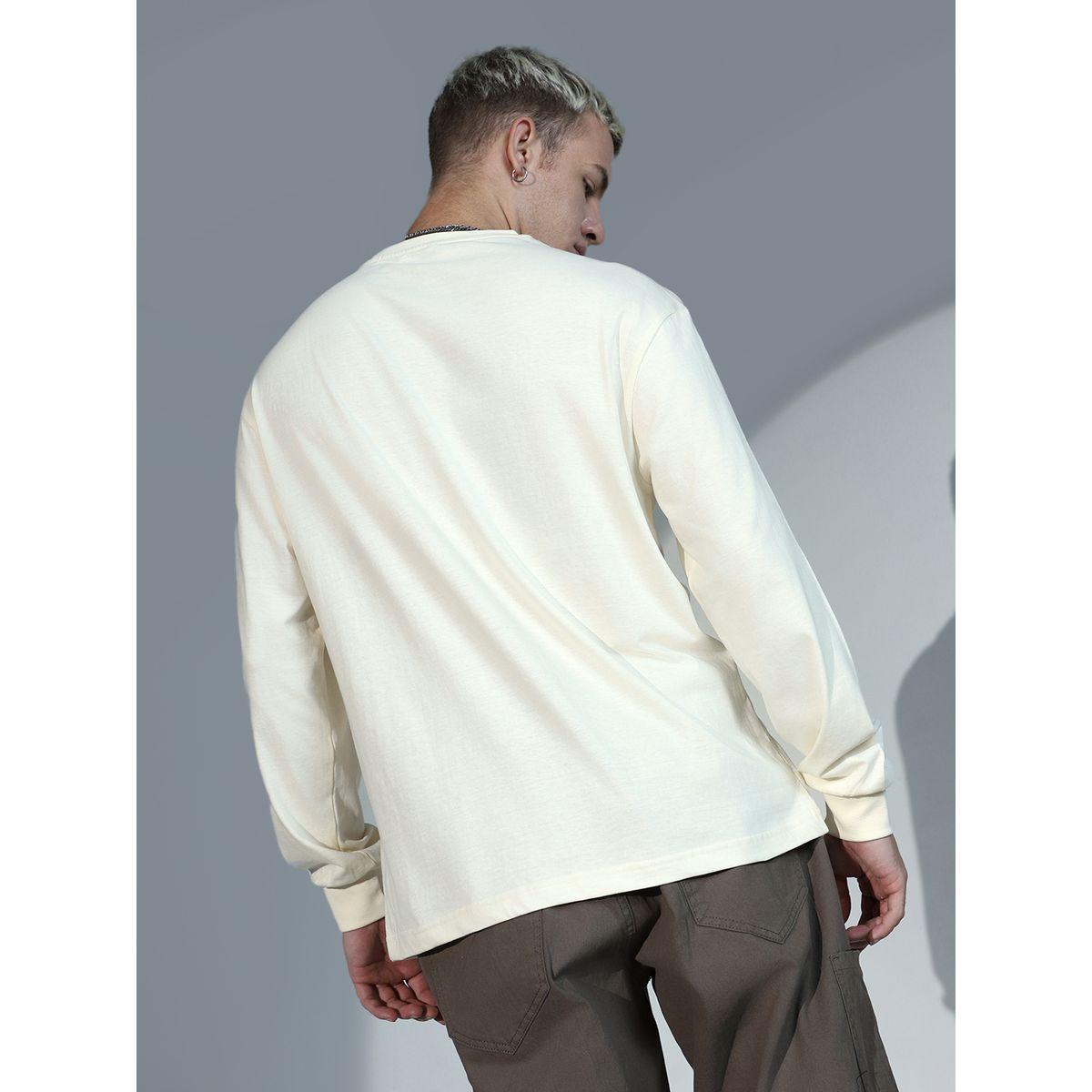 تيشيرت قطن بقصة مريحة مع طبعة كتابة هابر هولم × ستايلي-men-clothing-tshirtsandpolos-tshirts-image-4