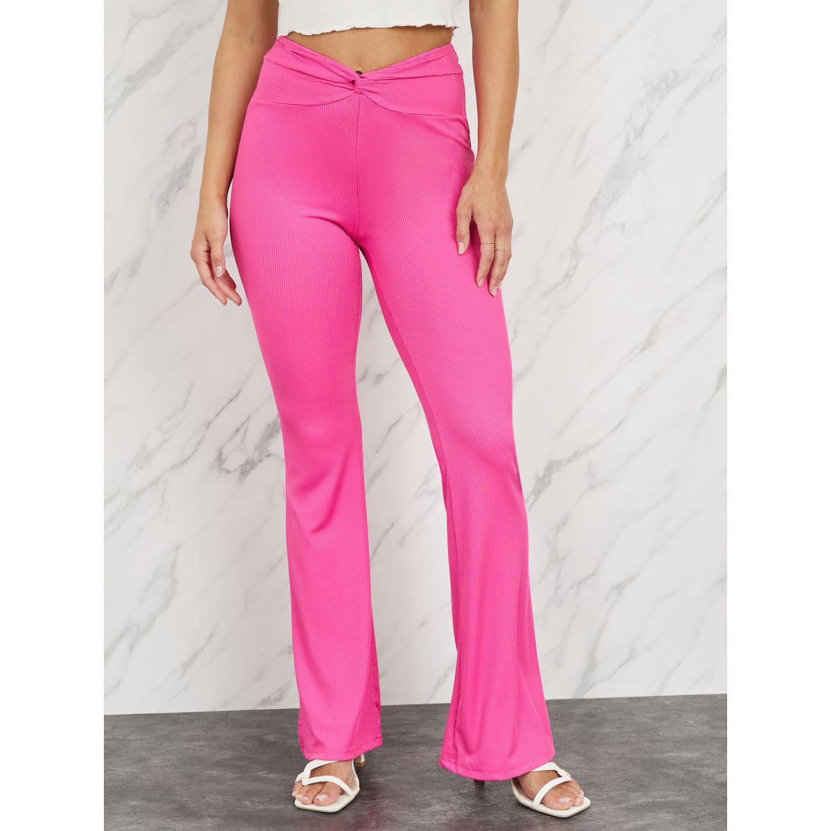 ليقنز مضلع بحافة واسعة وتفاصيل ملفوفة-women-clothing-bottoms-leggings-image-1