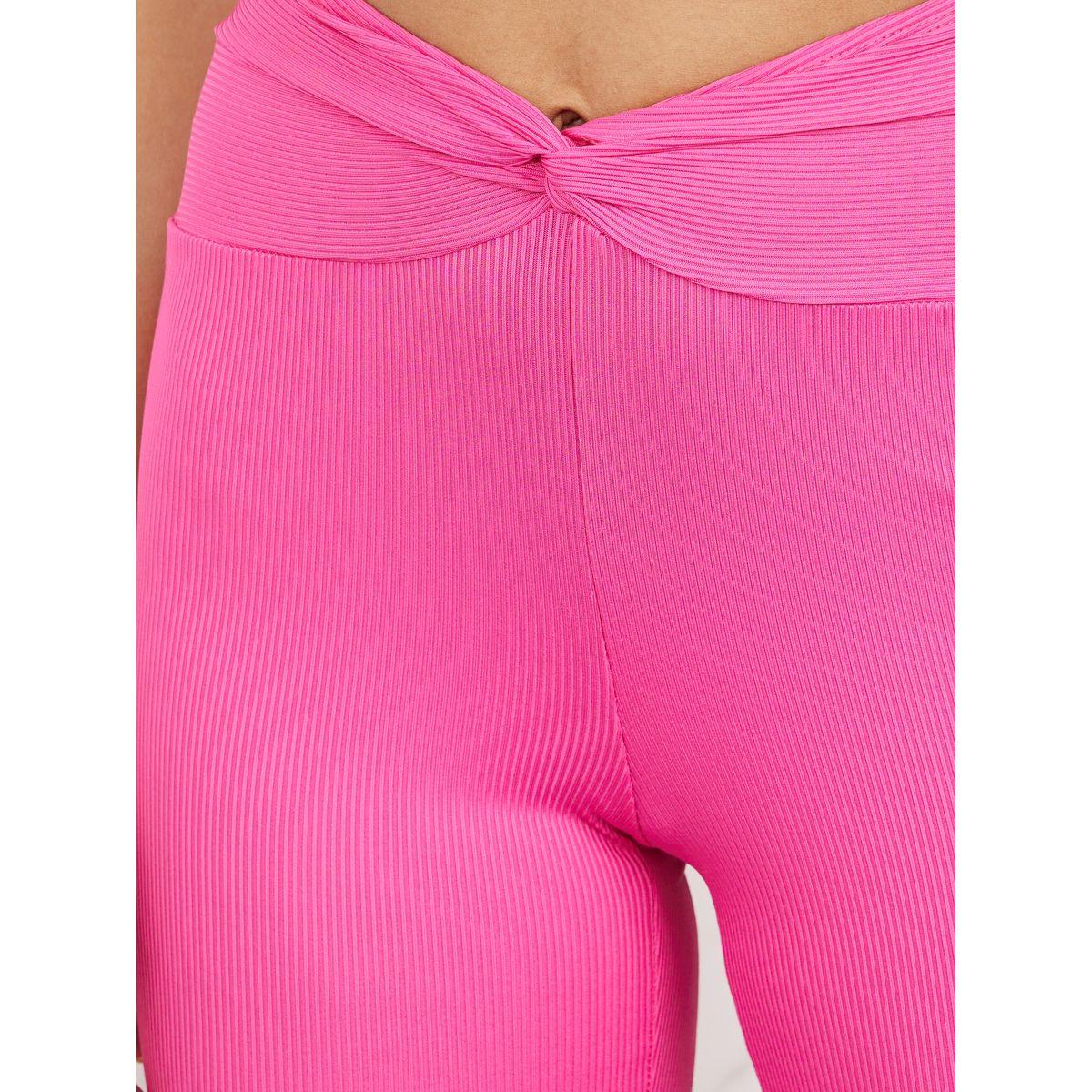 ليقنز مضلع بحافة واسعة وتفاصيل ملفوفة-women-clothing-bottoms-leggings-image-3