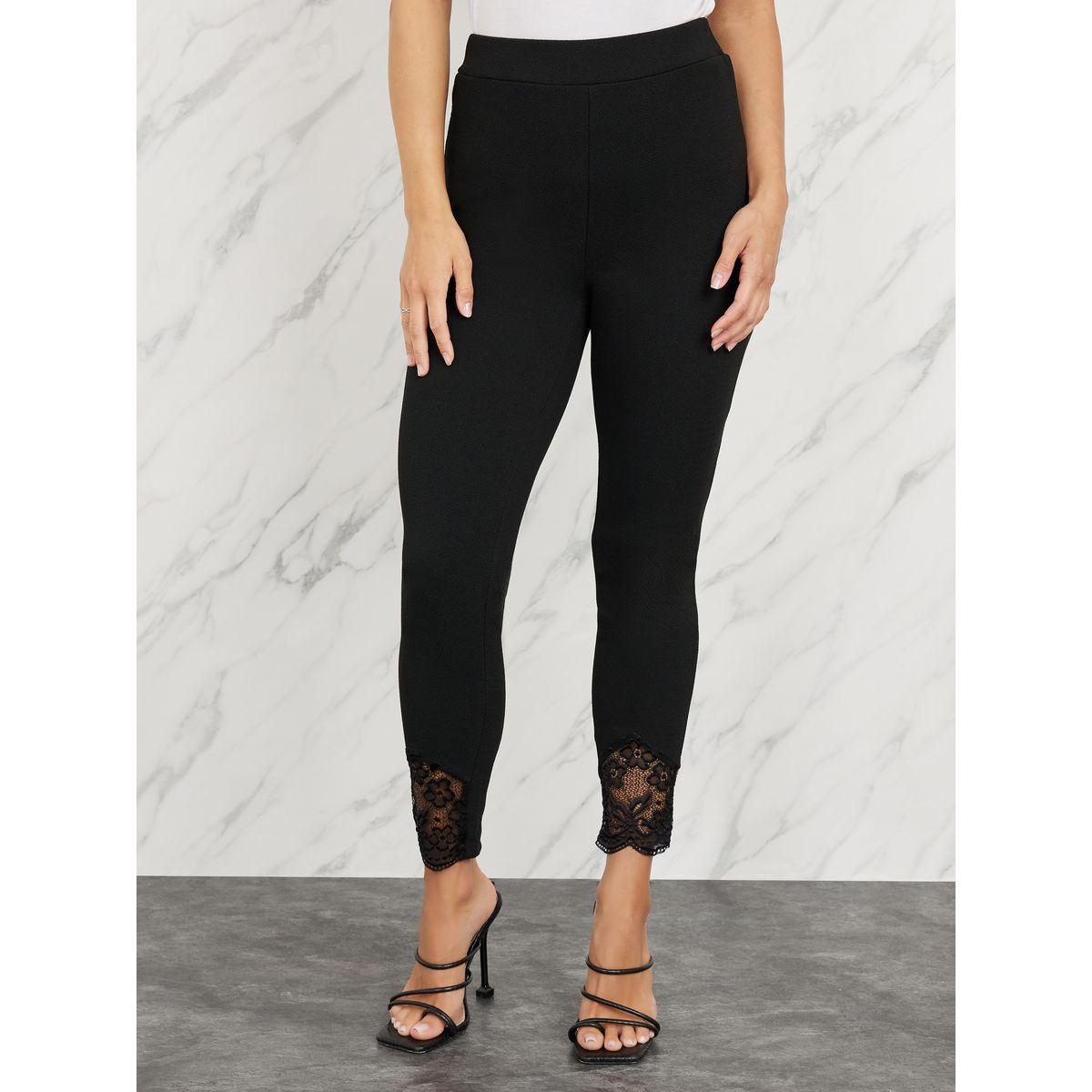 Styli Lace Hem Back Pocket Leggings-women-clothing-bottoms-leggings-image-1