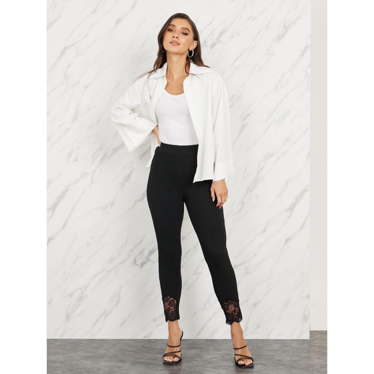 Styli Lace Hem Back Pocket Leggings-women-clothing-bottoms-leggings-image-2