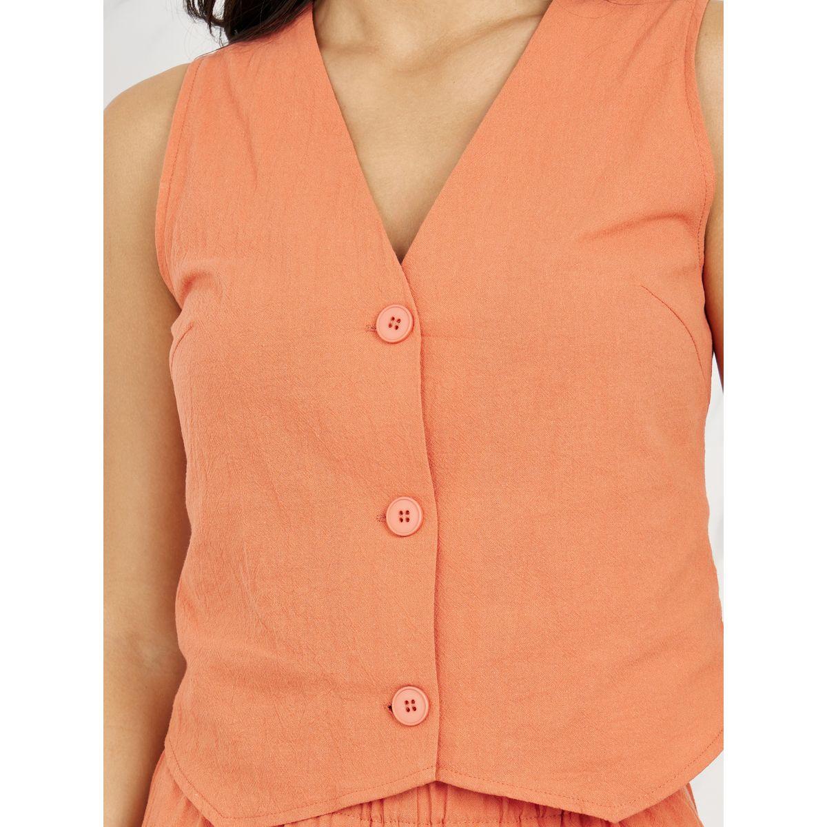 Styli Solid Waistcoat Top & Straight Leg Pant with Pocket Set-women-clothing-coordsets-image-3