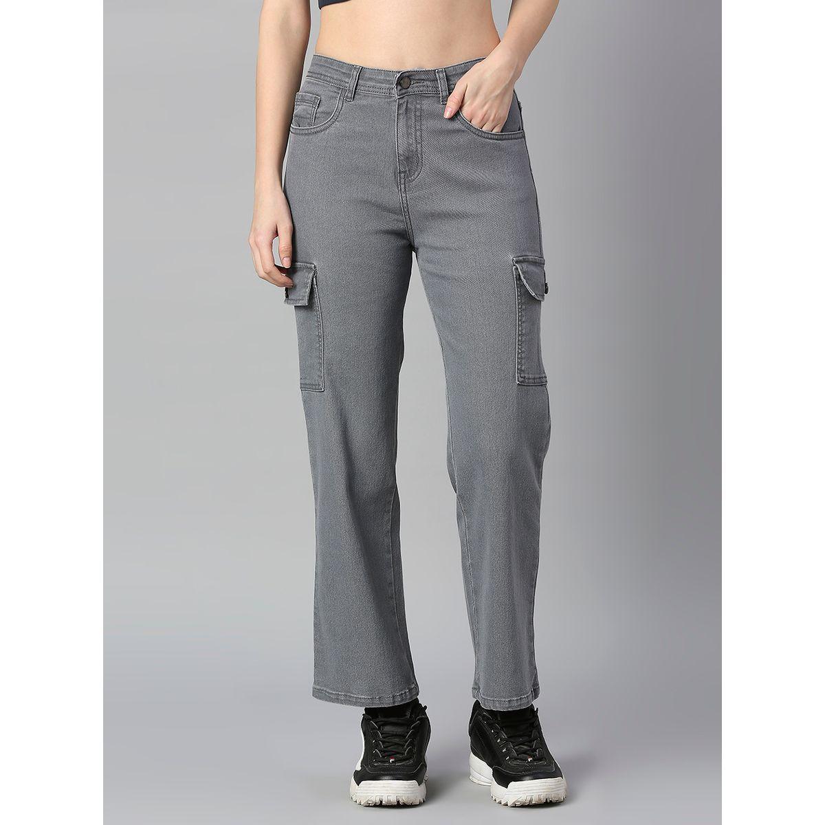 جينز بقصة ارجل مستقيمة مع تفاصيل جيوب هاي ستار × ستايلي-women-clothing-bottoms-jeans-image-2