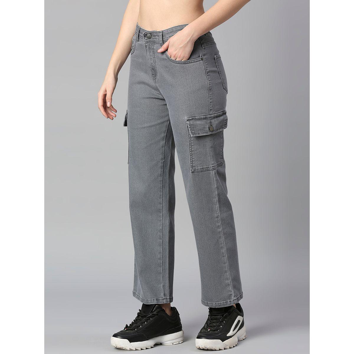 جينز بقصة ارجل مستقيمة مع تفاصيل جيوب هاي ستار × ستايلي-women-clothing-bottoms-jeans-image-3