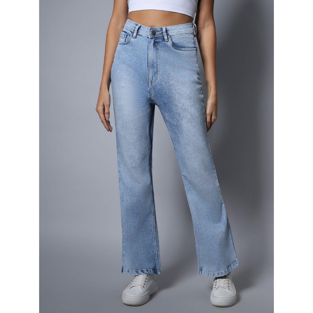 High Star X Styli  Mid Wash High Rise Flared Jeans-women-clothing-bottoms-jeans-image-2
