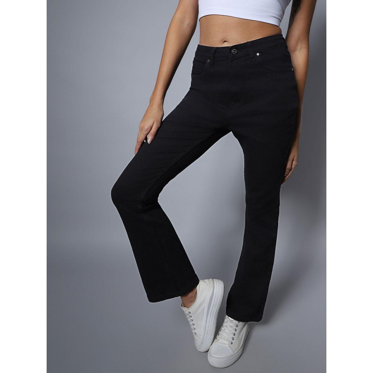 جينز سادة بقصة بوت كات هاي ستار × ستايلي-women-clothing-bottoms-jeans-image-1