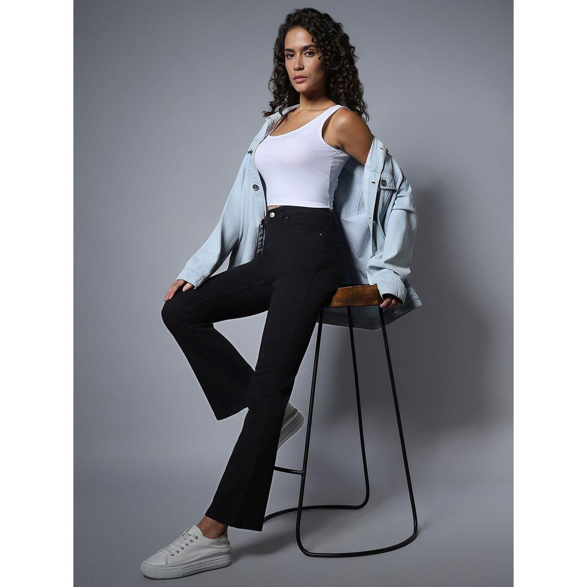 High Star X Styli  Solid Mid Rise Bootcut Jeans-women-clothing-bottoms-jeans-image-2