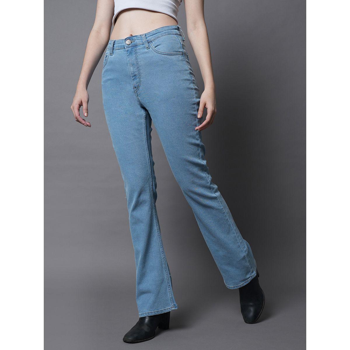 جينز بوت كات مع خصر عالي وجيوب هاي ستار × ستايلي-women-clothing-bottoms-jeans-image-2