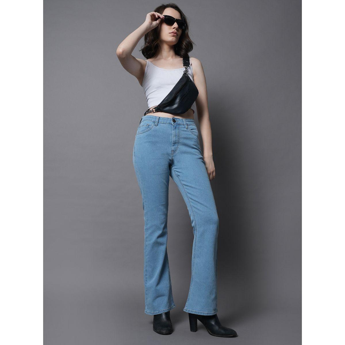 جينز بوت كات مع خصر عالي وجيوب هاي ستار × ستايلي-women-clothing-bottoms-jeans-image-3