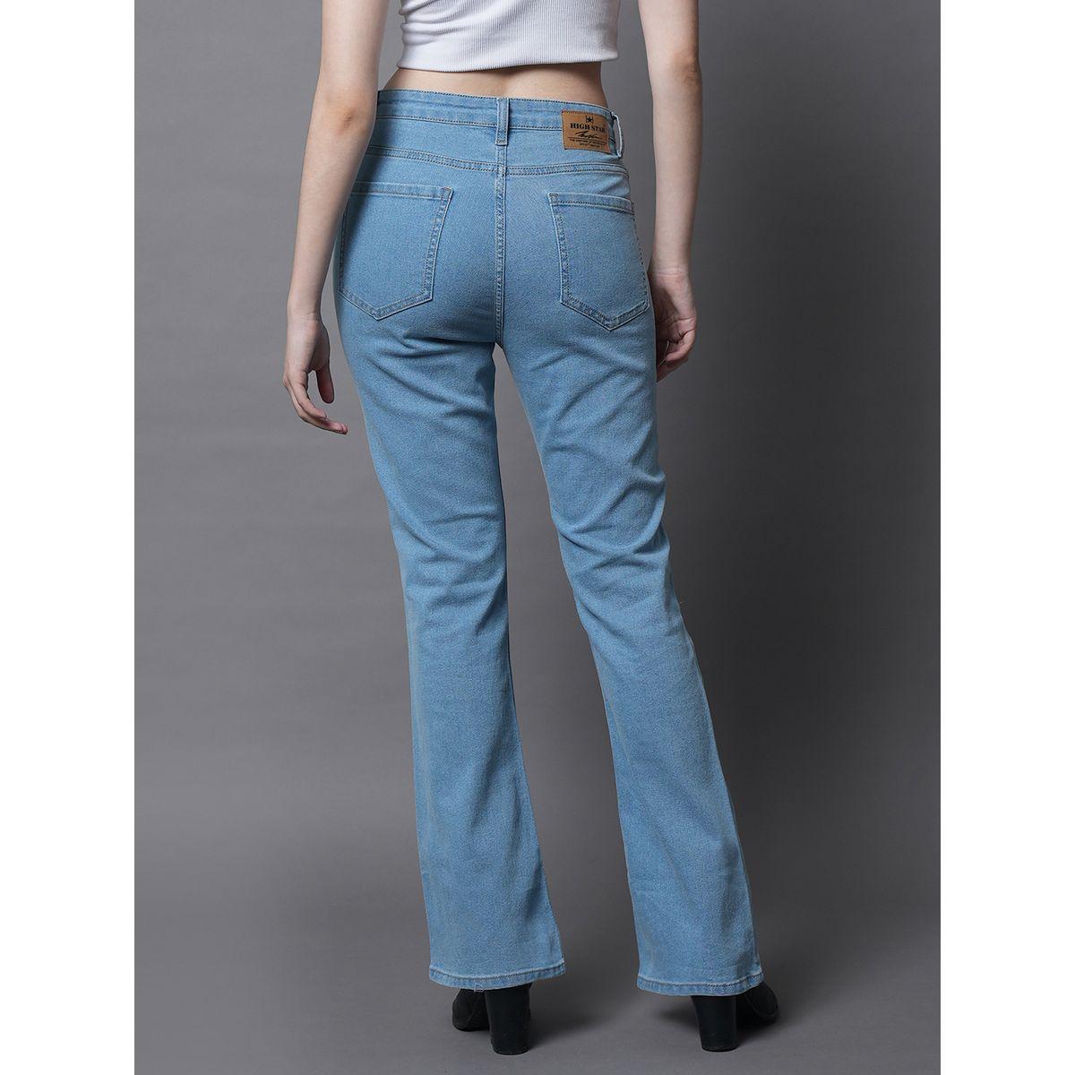جينز بوت كات مع خصر عالي وجيوب هاي ستار × ستايلي-women-clothing-bottoms-jeans-image-4