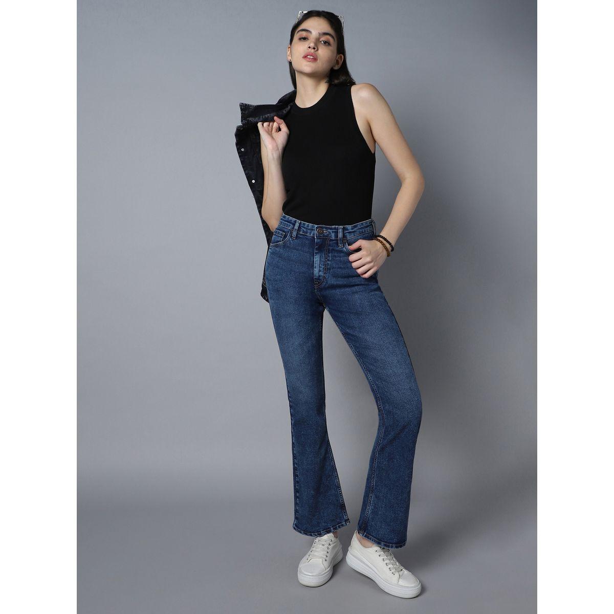 High Star X Styli  Mid Rise Dark Wash Bootcut Jeans-women-clothing-bottoms-jeans-image-1