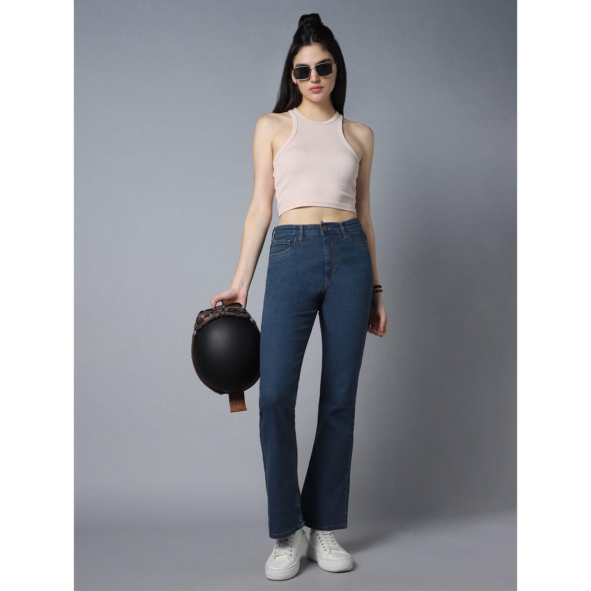 High Star X Styli  High Rise Dark Wash Bootcut Jeans with Pockets-women-clothing-bottoms-jeans-image-1