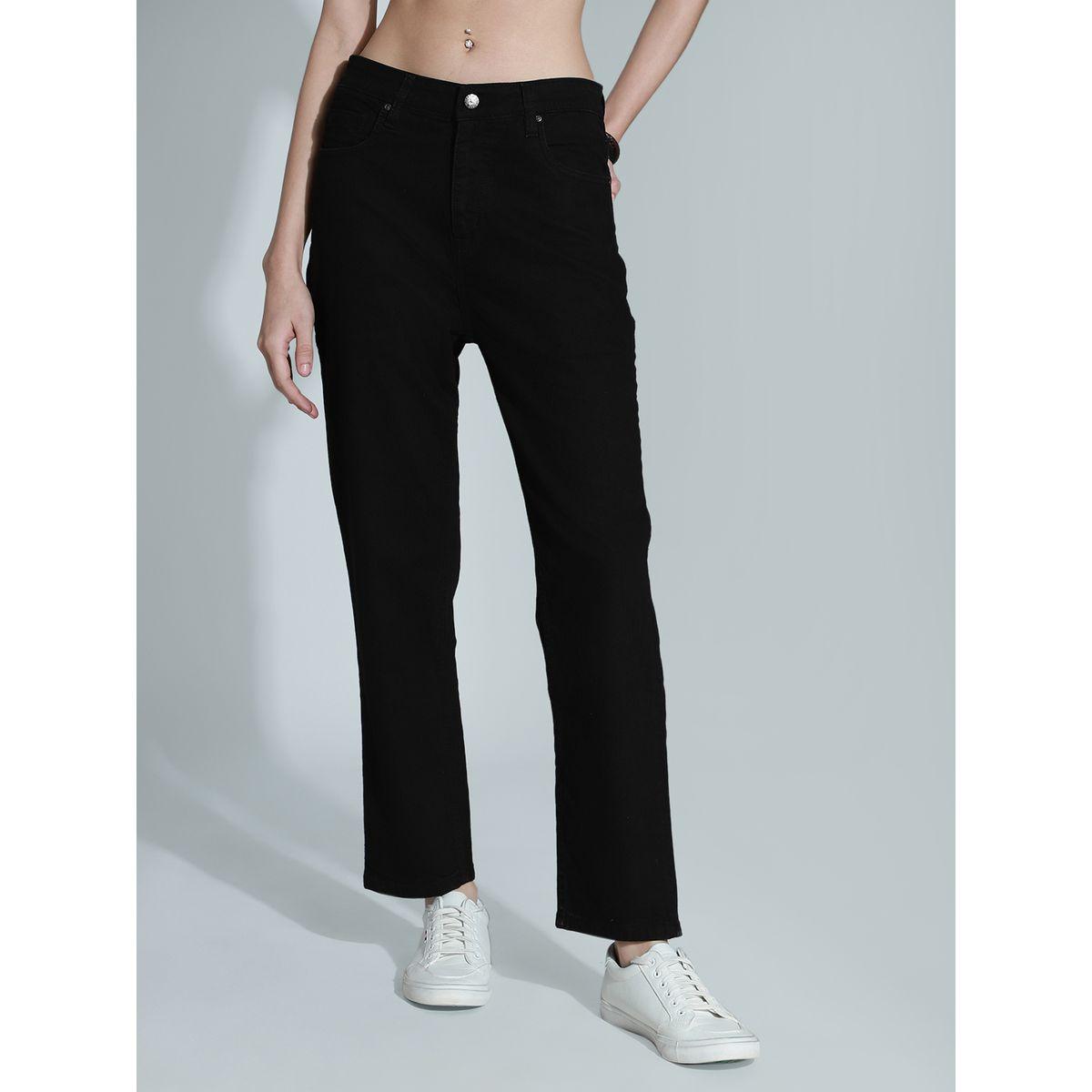 High Star X Styli  Mid Rise Solid Straight Fit Jeans-women-clothing-bottoms-jeans-image-1