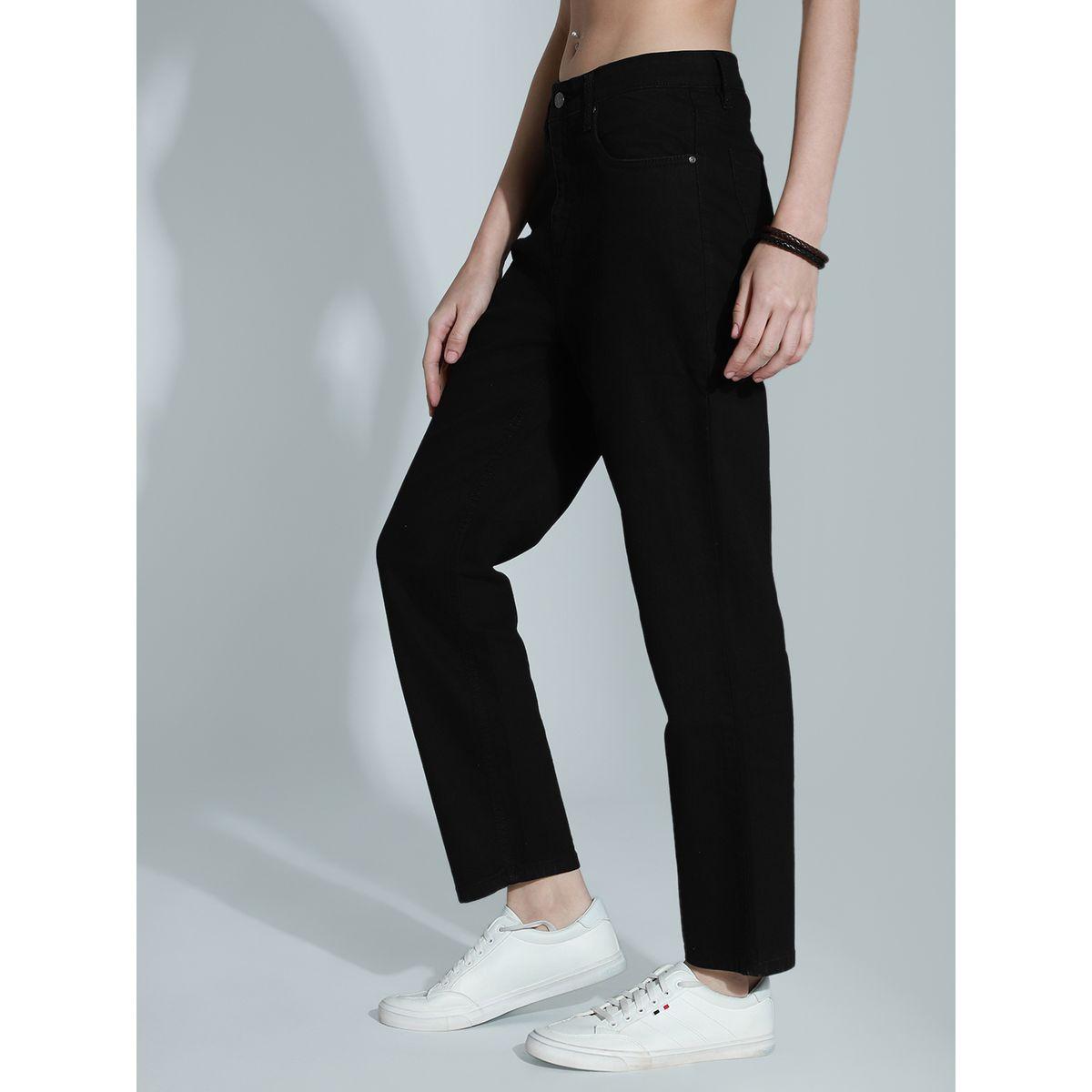High Star X Styli  Mid Rise Solid Straight Fit Jeans-women-clothing-bottoms-jeans-image-2