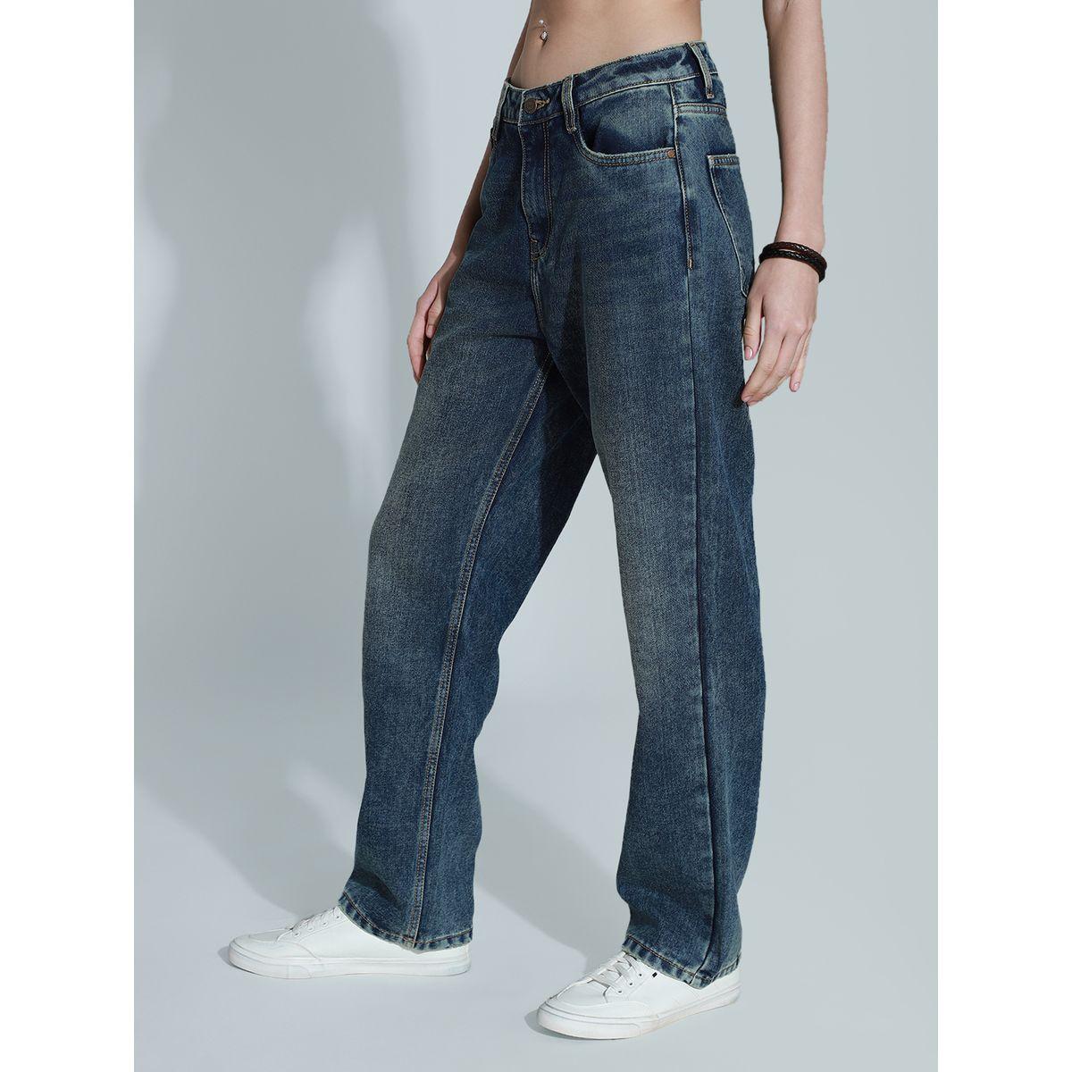 جينز بقصة مريحة وتفاصيل باهتة-women-clothing-bottoms-jeans-image-2