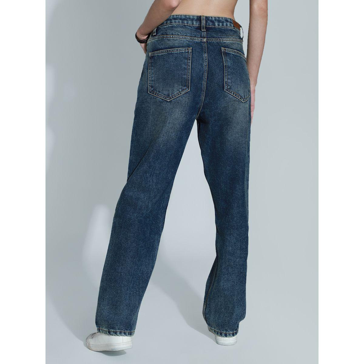 جينز بقصة مريحة وتفاصيل باهتة-women-clothing-bottoms-jeans-image-3