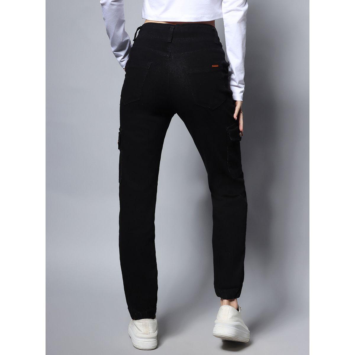 جينز سادة بخصر متوسط مع اربطة هاي ستار × ستايلي-women-clothing-bottoms-jeans-image-5