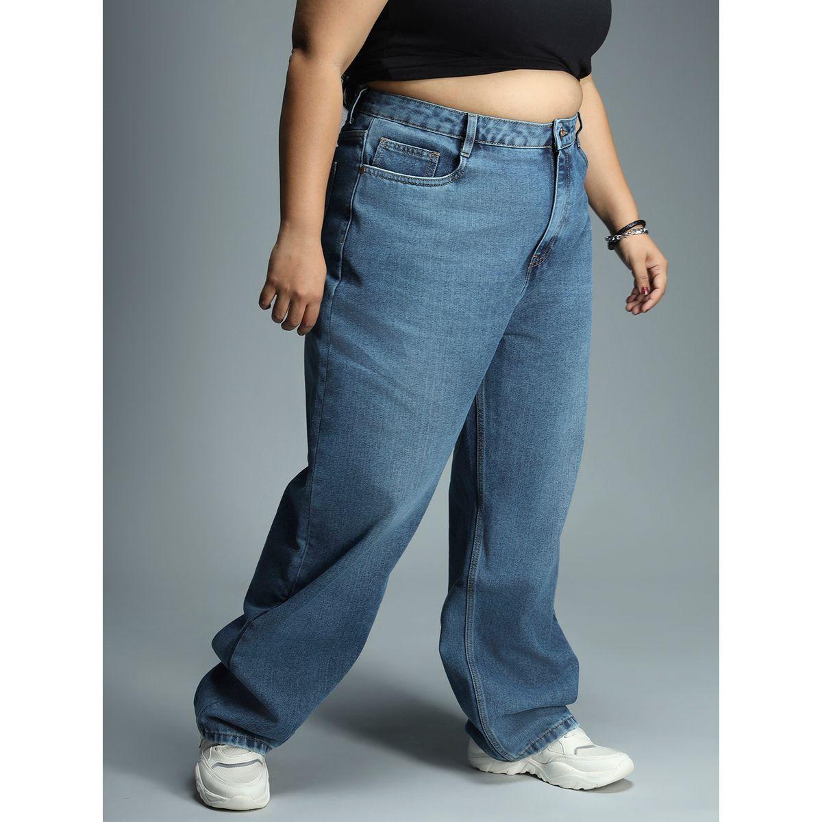 جينز بقصة مريحة وتفاصيل مشطوفة هاي ستار × ستايلي-women-clothing-bottoms-jeans-image-3