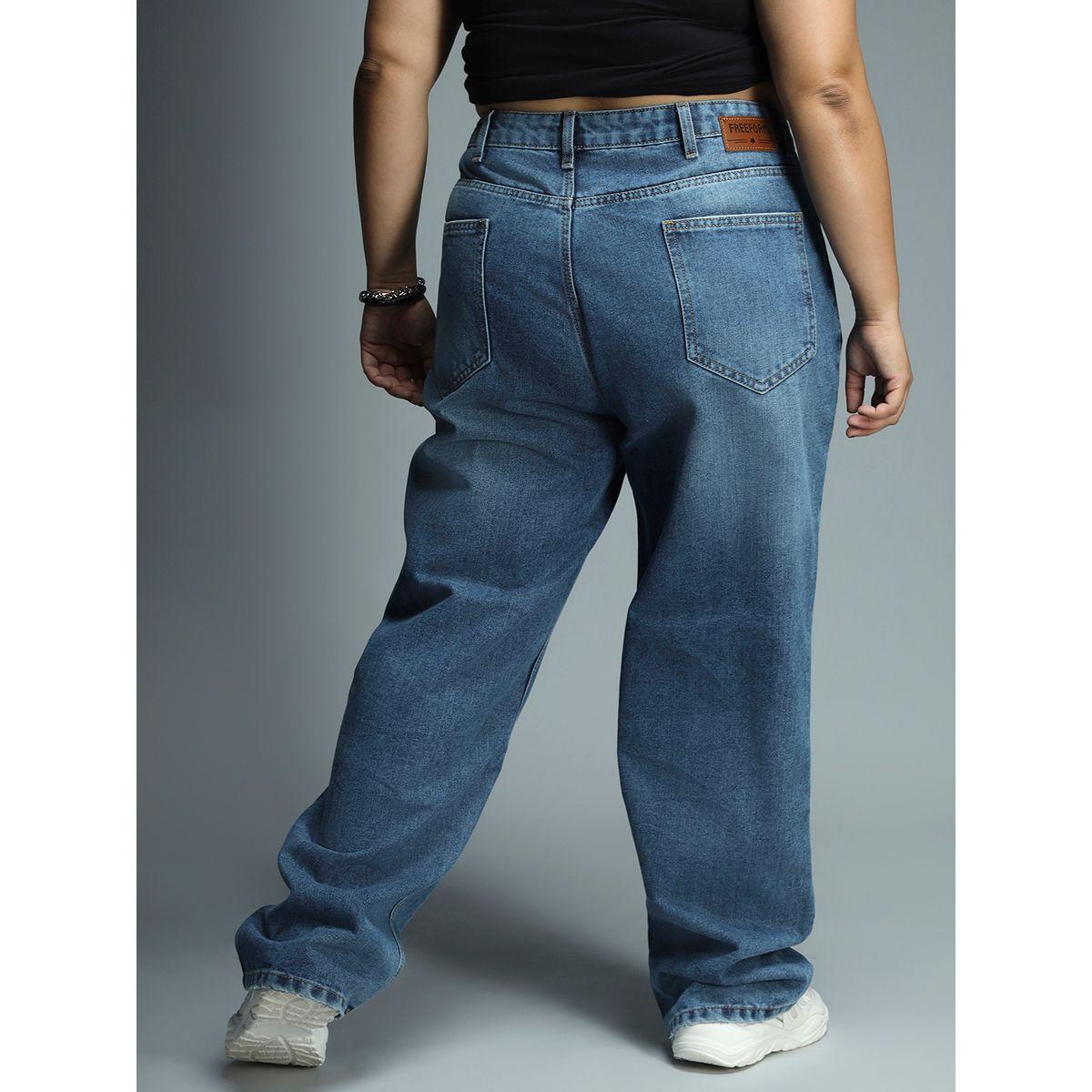 جينز بقصة مريحة وتفاصيل مشطوفة هاي ستار × ستايلي-women-clothing-bottoms-jeans-image-4