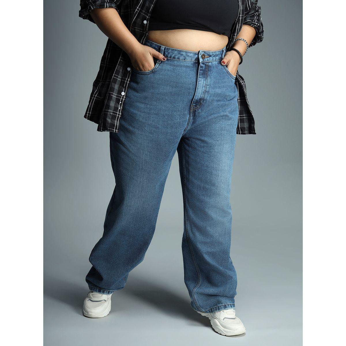 جينز بقصة مريحة وتفاصيل مشطوفة هاي ستار × ستايلي-women-clothing-bottoms-jeans-image-5
