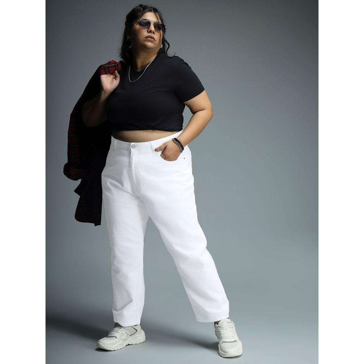 High Star X Styli  Plus Solid High Rise Mom Fit Jeans-women-clothing-bottoms-jeans-image-1