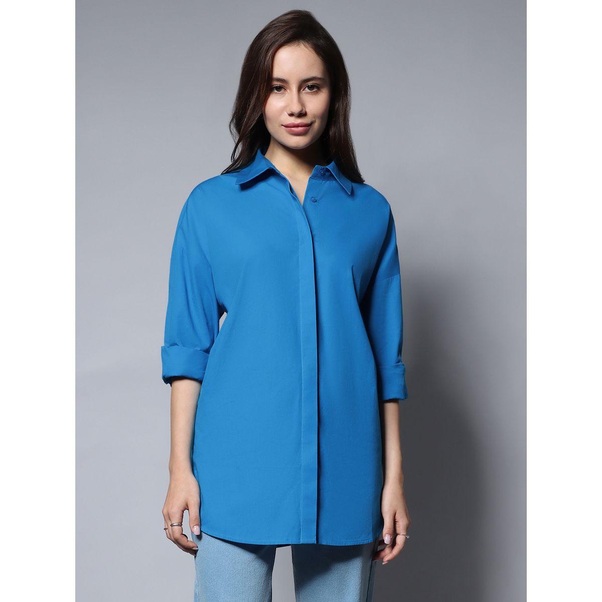 بلوزة سادة واسعة باكمام طويلة-women-clothing-shirtsandblouses-shirts-image-2